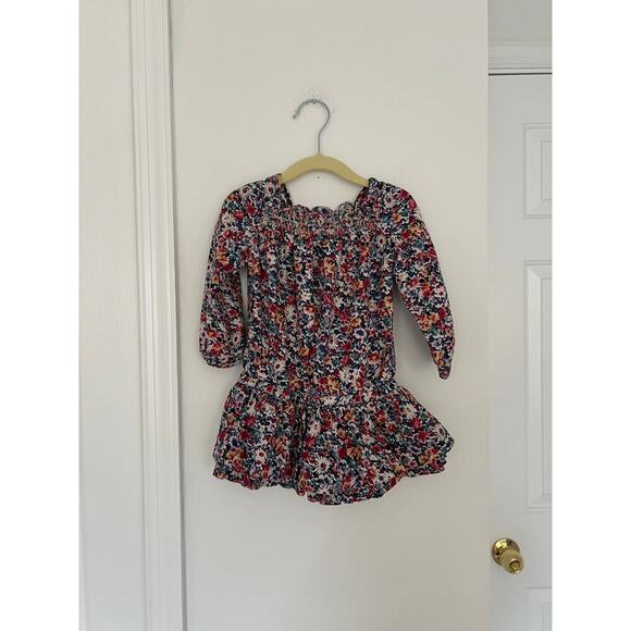 Ralph Lauren Baby Girl Preppy Floral Drop Waist Dress with Ruffled Skirt - Picture 1 of 7